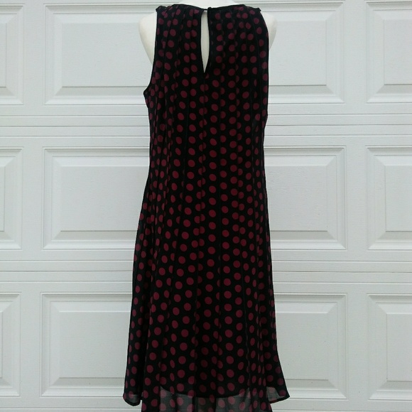Black Michael Kors dress with red polkadots sz 16 - Picture 4 of 8